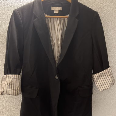 Blazer noir doublure rayee