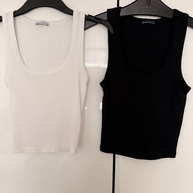 2er Set Weiss/Schwarz Tanktop