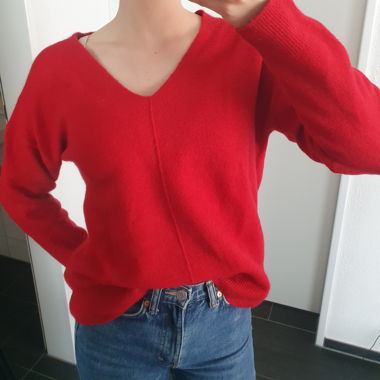 Maglione in maglia rosso