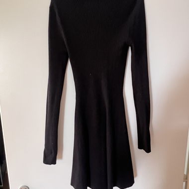 Zara Ribbed Black Dress