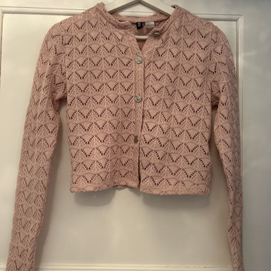 Pink H&M crochet cardigan