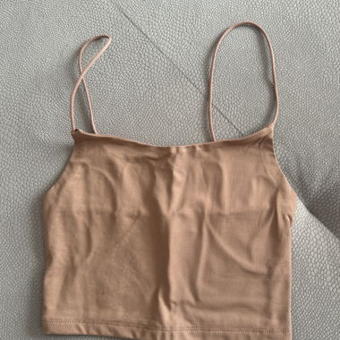 Top corto beige