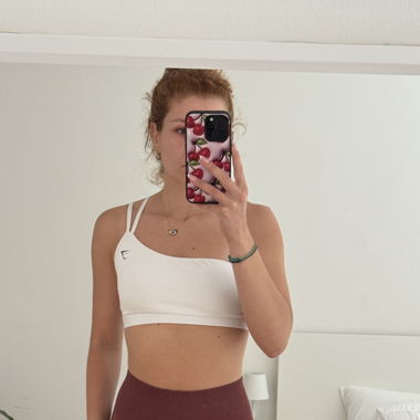 Brassière de sport une épaule Gymshark blanche