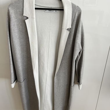 ZARA Knit Long Cardigan gris S