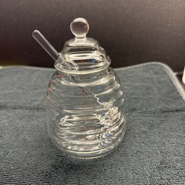 Glas Honigglas mit Loeffel