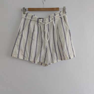 Striped linen shorts S