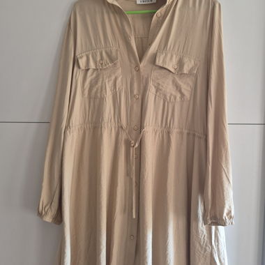 Robe chemise beige