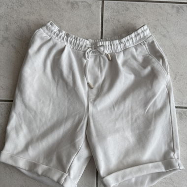 White cotton shorts with drawstring ZARA