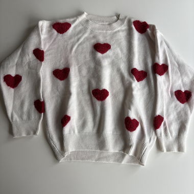 Pull à imprimé cœur