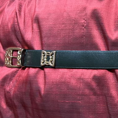 Green leather belt