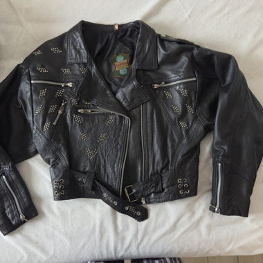 Giacca in pelle vintage anni '80