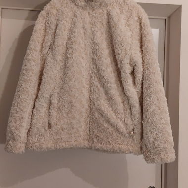 Giacca in pile teddy bianca taglia L