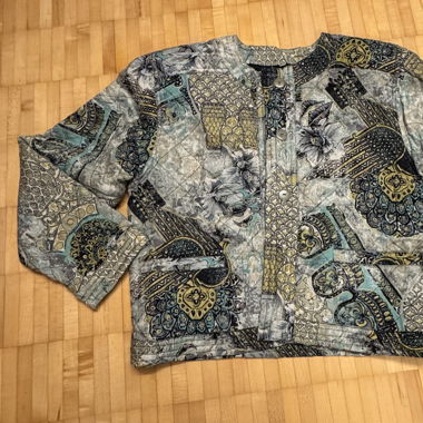 Vintage Quilted Printed Cardigan Jacket 