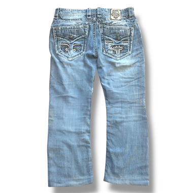 Rock Revival vintage ripped and embroidered jeans