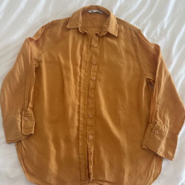Orange oversized shirt with long sleeves