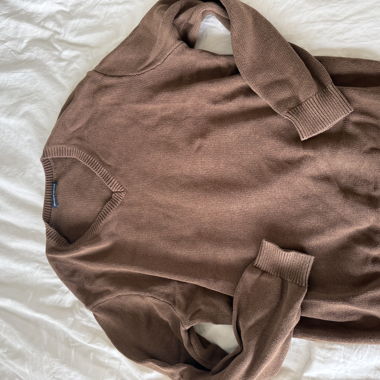 Pull en tricot marron