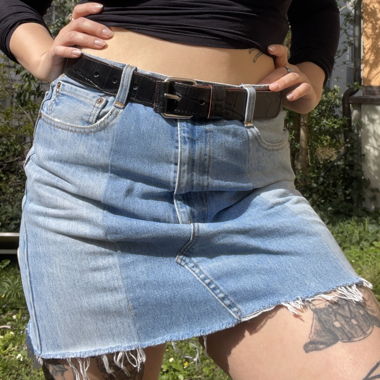 blue jeans skirt