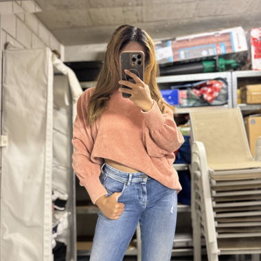 Pink knit sweater