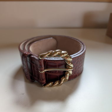 Cintura in pelle marrone