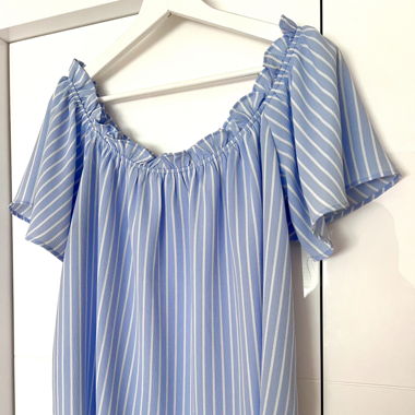 Blue and white blouse