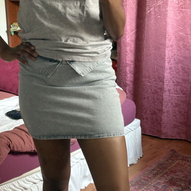 Grey Denim Skirt