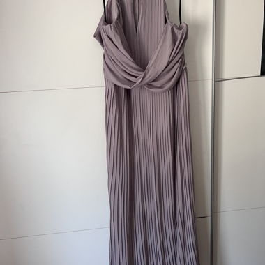 Lilac Pleated Maxi Dress - Evening Dress
