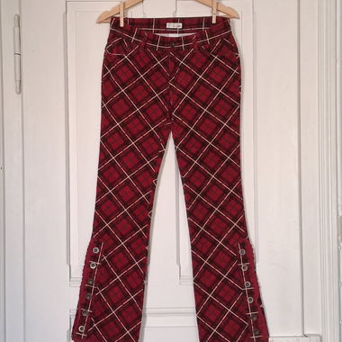 Pantaloni in velluto a coste vintage con pizzo Low waist