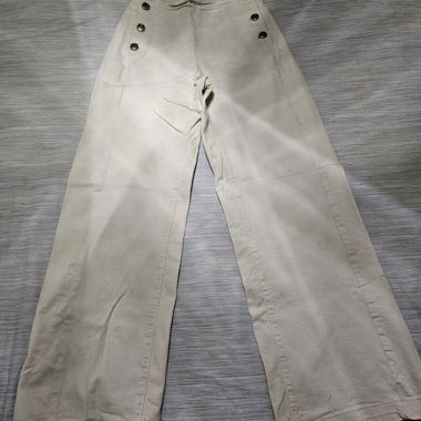 Beige Wide Stradivarius Trousers Size 38