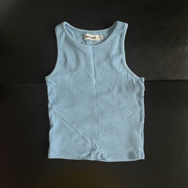 Blue Ribbed Tank Top