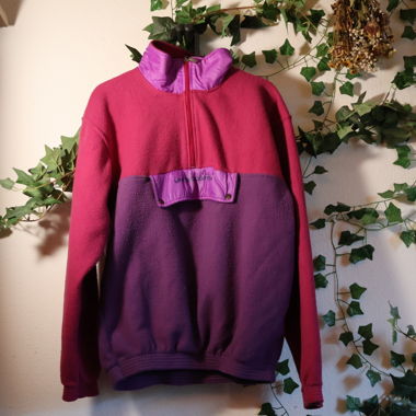 Pullover in pile vintage mezza zip