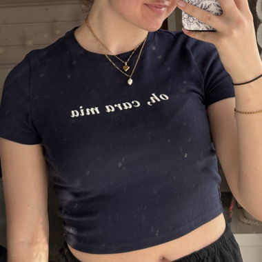 Dark blue crop top