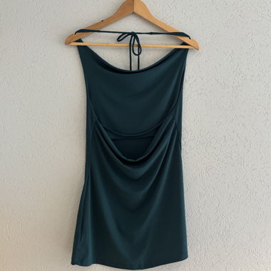 Pull&Bear teal cowl neck mini dress M