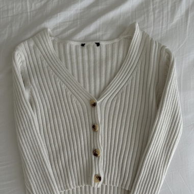 White Cropped Cardigan / kurzer Cardigan