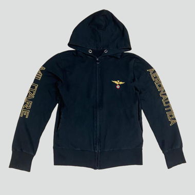 Felpa con zip nera Aeronautica Militare