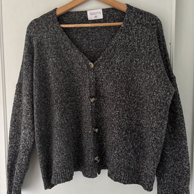 Grau melierter Cardigan-Weste