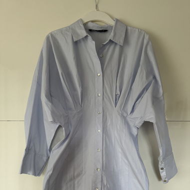 Robe chemisier bleu clair