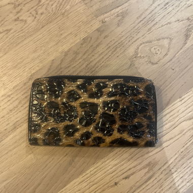 Portafoglio leopardo con zip