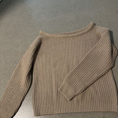 Pull en maille beige