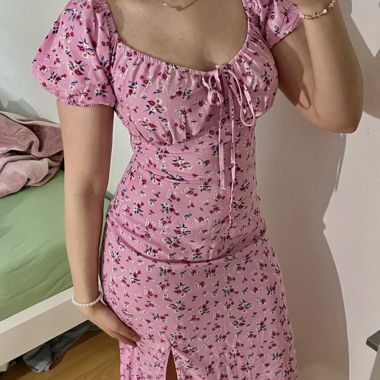 Abito floreale rosa