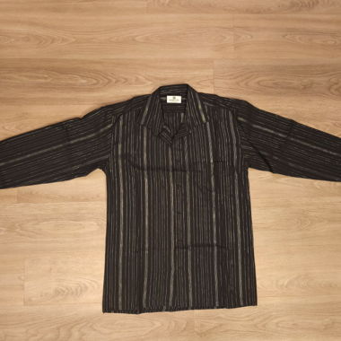 Nice black glitter shirt for men with silver stripes