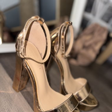 Talons hauts à plate-forme rose gold 