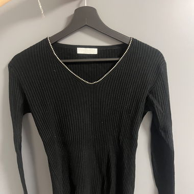 Strickpullover mit Glitzersteinchen 