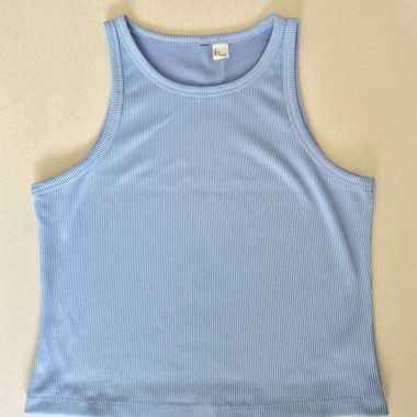 Hellblaues Ripp-Tanktop