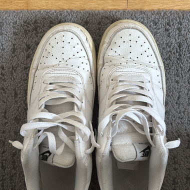 White Nike pair