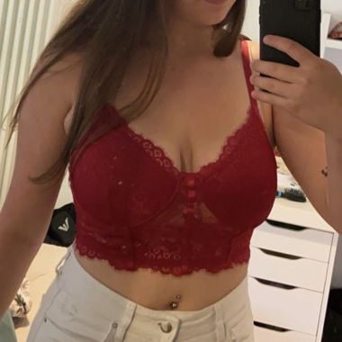 Red Lace Bra Top/Corset Top/Tank Top/Crop Top