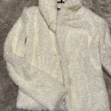 Giacca in pelliccia bianca vintage