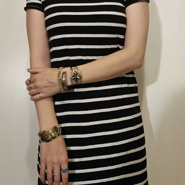 Striped fabric dress