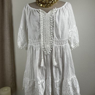 100% Cotton Embroidered Boho White Dress