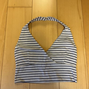Striped Halter Crop Top