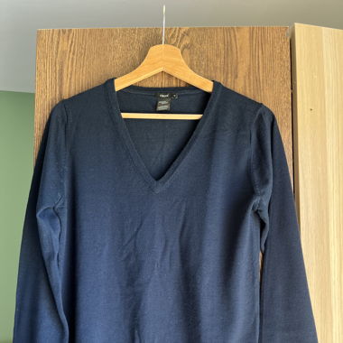 Maglione vintage in lana blu